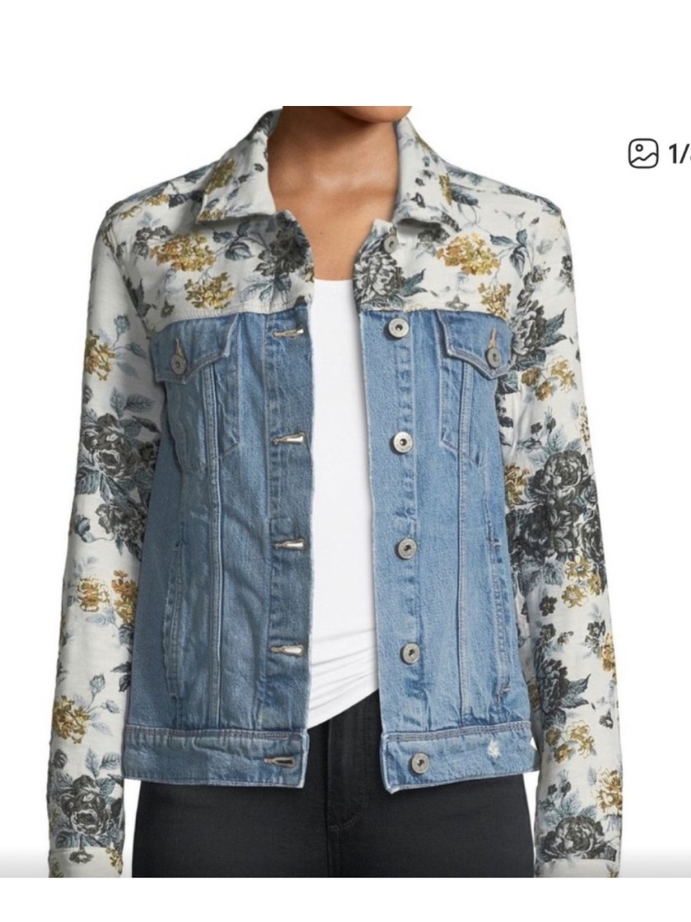PAIGE Denim Floral Jean Jacket